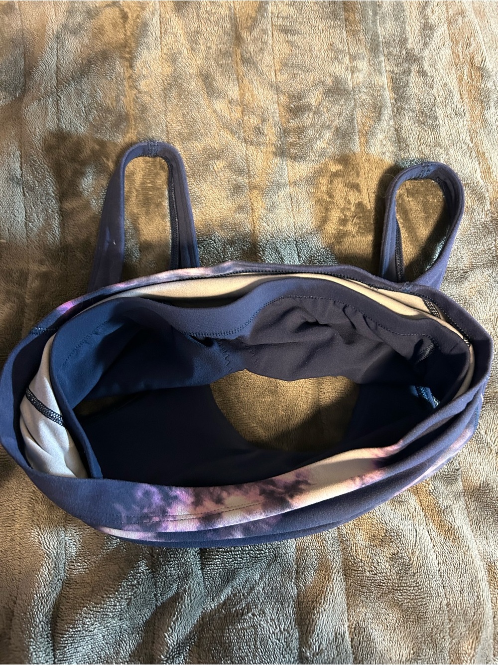 Lululemon Women's Navy Tie-Dye Tank Bralette - Great Condition, Sz 2 - Picture 4 of 7